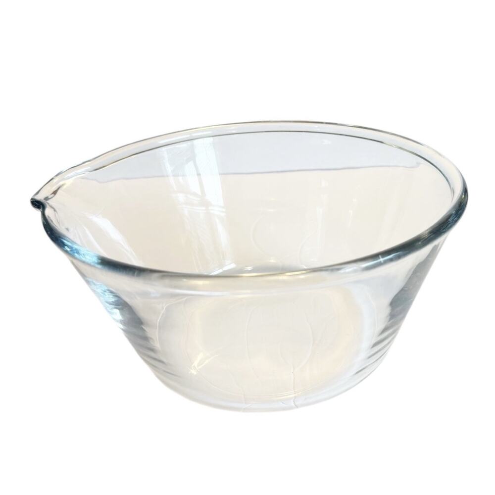 Ikea Vardagen Large Heavy Clear Glass Mixing Bowl w/Lip & Pour Spout #26